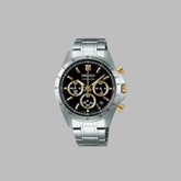 Seiko SBTR015 Spirit Chronograph – Black Dial with Gold Accents